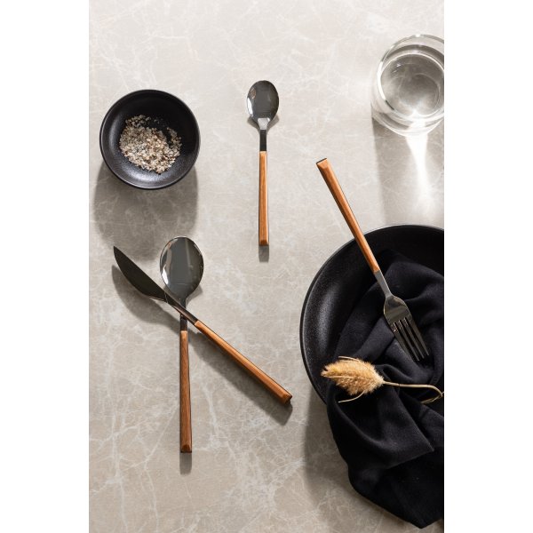 Jublie-aterimet 24 kpl - ruskea/hopea Jublie-aterimet 24 kpl - ruskea/hopea