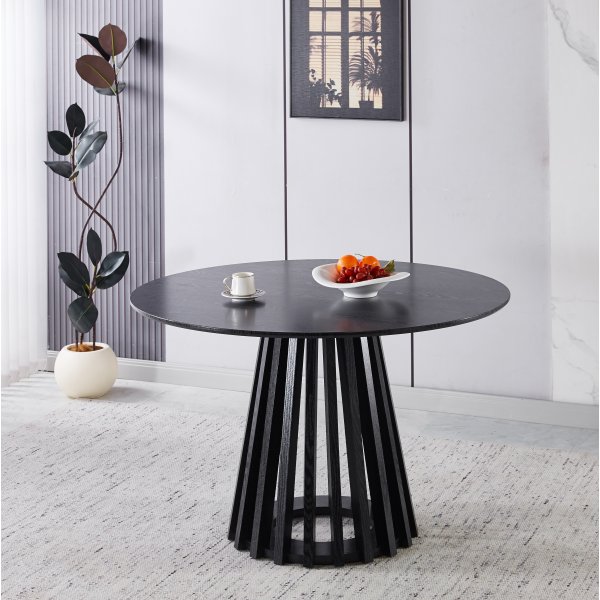 Inez pyöreä ruokapöytä Ø120 cm - Mustaksi petsattu tammi Inez pyöreä ruokapöytä Ø120 cm - Mustaksi petsattu tammi