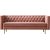 Toto 3-istuttava vaaleanpunainen sohva kultaisilla jaloilla