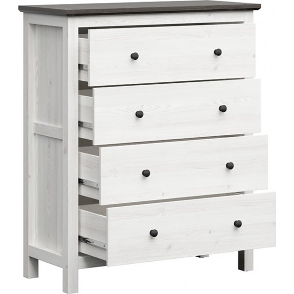 Hesen lipasto 120 cm - Valkoinen/musta