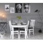 Gs ruokailuryhm: Soikea pyt 160/210 cm sislten 4 Ms tuolia - Valkoinen/harmaa