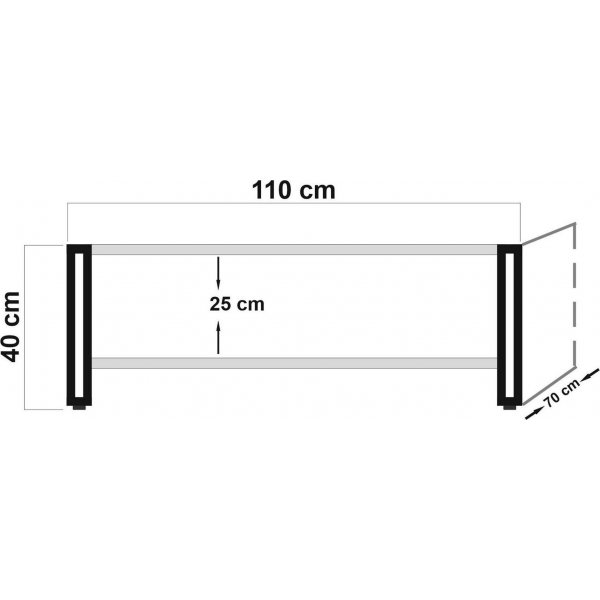 Cosmo Rectus sohvapöytä 110 x 70 cm - Mänty/musta Cosmo Rectus sohvapöytä 110 x 70 cm - Mänty/musta