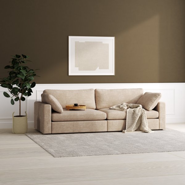 Moby 4-istuttava sohva 266 cm - Tumman beige + Huonekalujen tekstiilien puhdistus