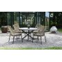 Scottsdale ulkoruokailuryhm pydn ymprill 4 Ystad-runkoisella tuolilla - beige/harmaa