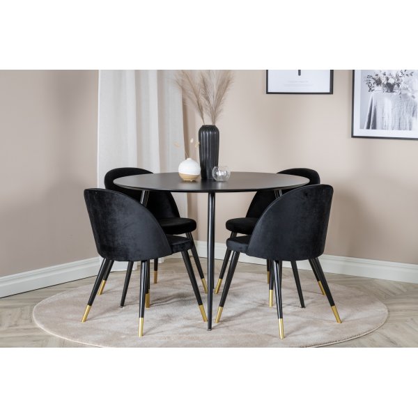 Alice ruokatuoli - musta/messinki Alice ruokatuoli - musta/messinki