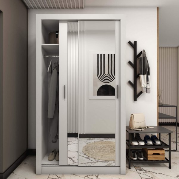 Einar vaatekaappi 18 - Valkoinen Einar vaatekaappi 18 - Valkoinen