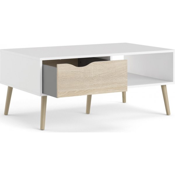 Oslo sohvapöytä 99 x 39 cm - Valkoinen/tammi Oslo sohvapöytä 99 x 39 cm - Valkoinen/tammi