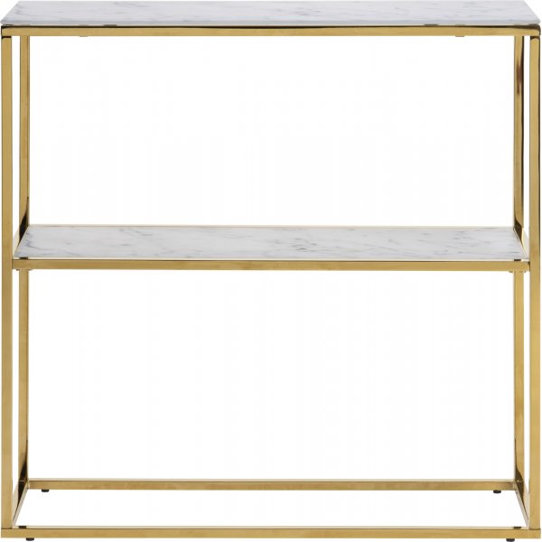 Alisma konsolipöytä 79,5 cm - Valkoinen marmori/kulta Alisma konsolipöytä 79,5 cm - Valkoinen marmori/kulta