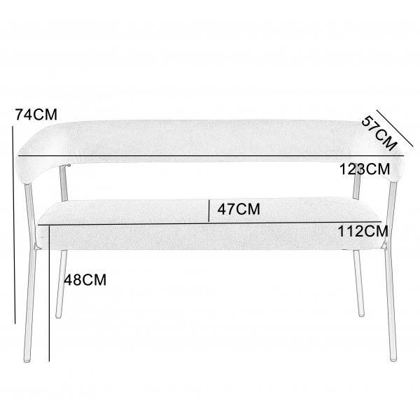 Wilma-sohva 123 cm leveä - Beige boucle Wilma-sohva 123 cm leveä - Beige boucle