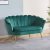 Kingsley 2-istuttava sohva samettia - vihreä / messinki