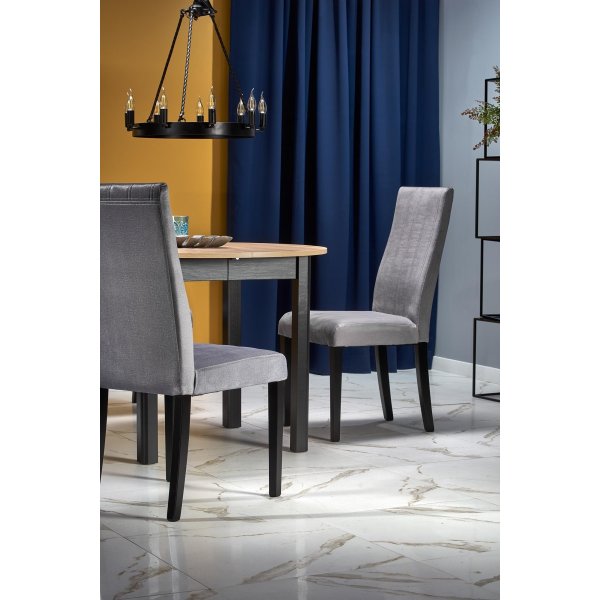 Jatkettava ruokap�yt� 102-142 cm tammi/musta