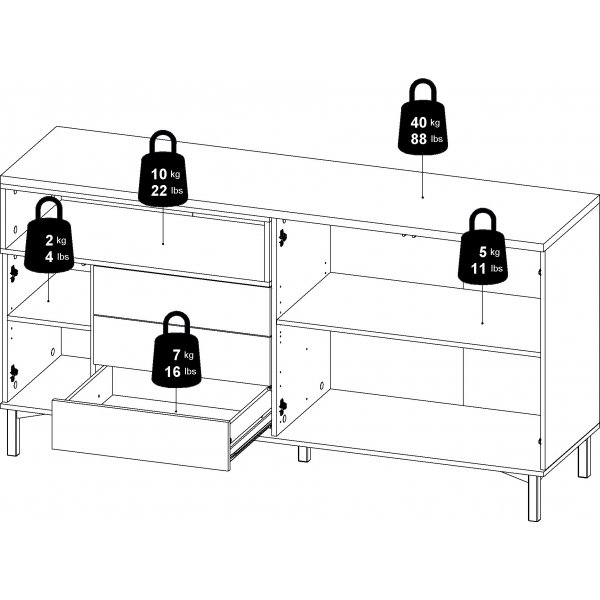 Roomers senkki - Valkoinen/tammi Roomers senkki - Valkoinen/tammi