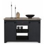 Heritage Kitchen Island marmorilla - Musta runko / vaaleanruskea Emprador-marmori