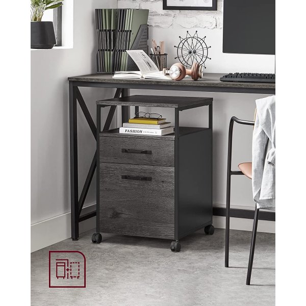 Belmont arkistokaappi - harmaa/musta