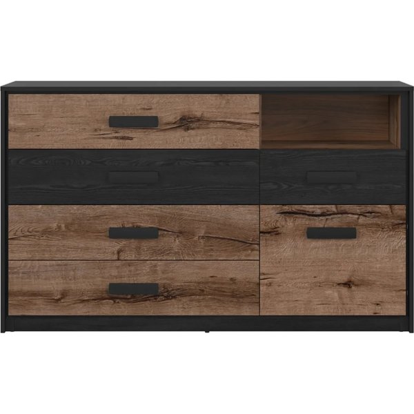 Kassel lipasto - Tumma tammi/musta tammi Kassel lipasto - Tumma tammi/musta tammi