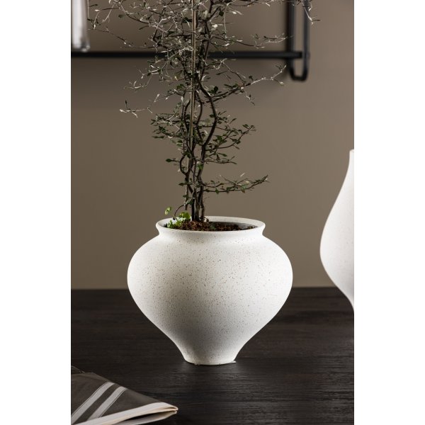 Rellis-maljakko 18 x 18 cm - musta/valkoinen