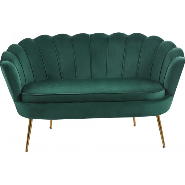 2-istuttava sohva vihreä/messinki - Kingsley + Huonekalujen jalat 2-istuttava sohva vihreä/messinki - Kingsley + Huonekalujen jalat