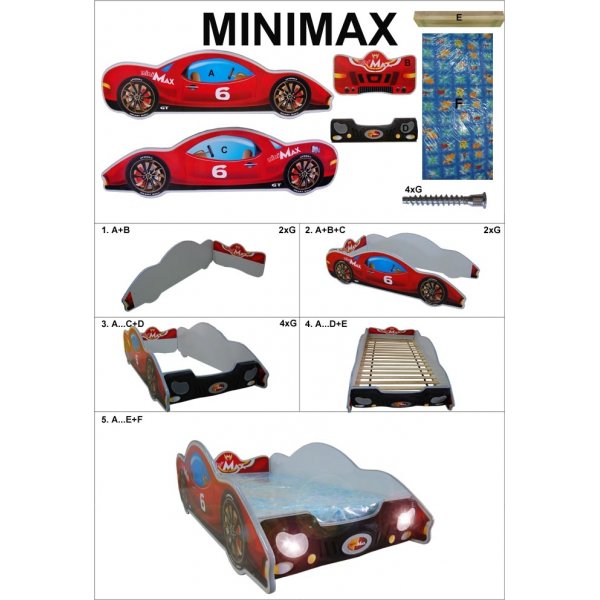 Louie-lastensänky, kilpa-auto - Valinnainen väri ja koko! Louie-lastensänky, kilpa-auto - Valinnainen väri ja koko!