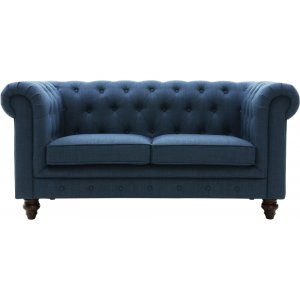 Herron blue 2-istuttava chesterfield sohva