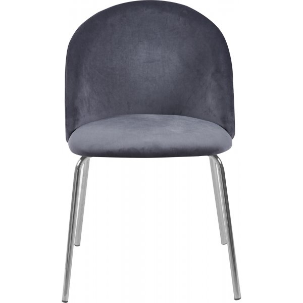 Plaza- samettituoli - Harmaa / Kromi