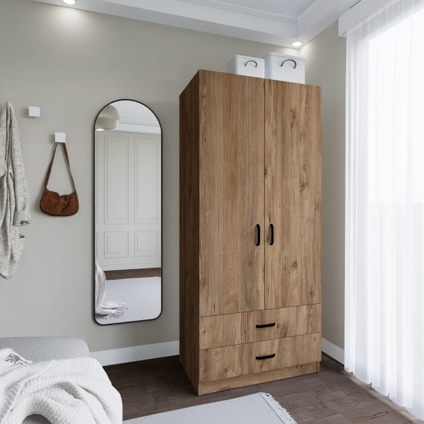Yaman vaatekaappi 80 x 47 x 182 cm - mänty Yaman vaatekaappi 80 x 47 x 182 cm - mänty