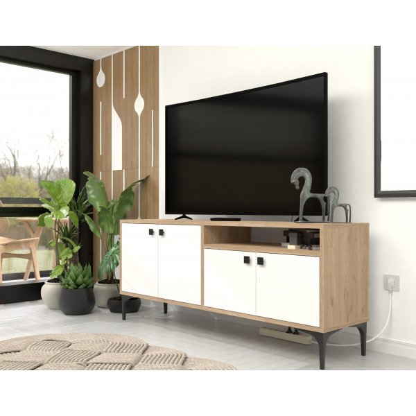 Artemis TV-taso - Valkoinen/tammi Artemis TV-taso - Valkoinen/tammi