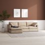 Moby tummanbeige divaanisohva 296 cm - Knnettv divaanisohva taskujousilla