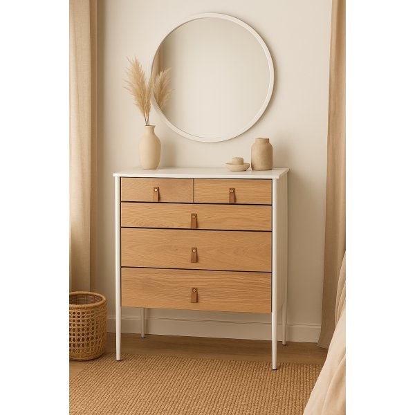 Flash lipasto - Valkoinen/ljytty tammi