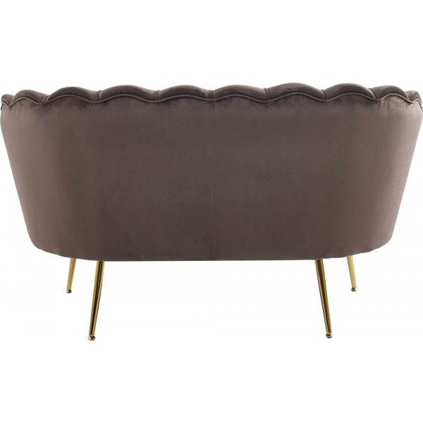 Kingsley 2-istuttava sohva samettia - ruskea / messinki