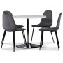 Tiana-ruokailuryhmä, pyöreä pöytä ja 4 kpl Carisma-samettituolia - Valkoinen/Harmaa Tiana-ruokailuryhmä, pyöreä pöytä ja 4 kpl Carisma-samettituolia - Valkoinen/Harmaa