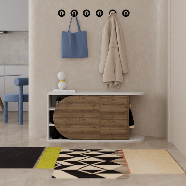 Nova salin penkki - Ruskea/valkoinen Nova salin penkki - Ruskea/valkoinen