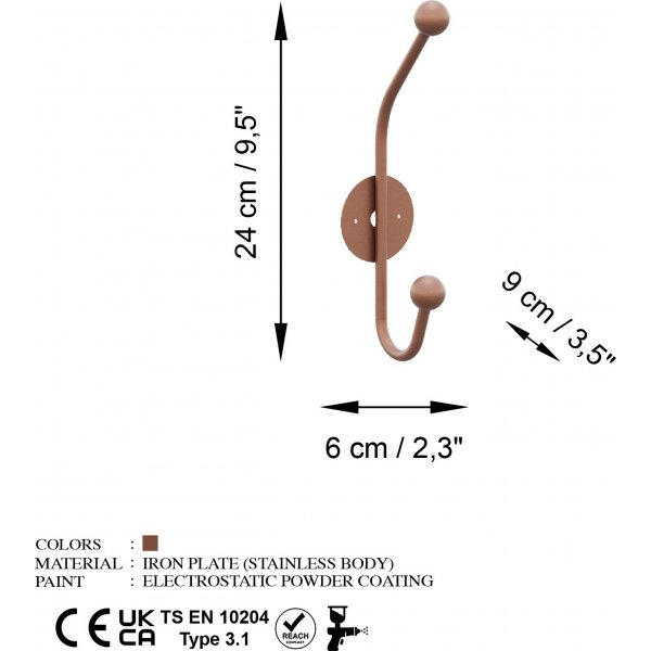 Rhino vaateripustin - kupari Rhino vaateripustin - kupari