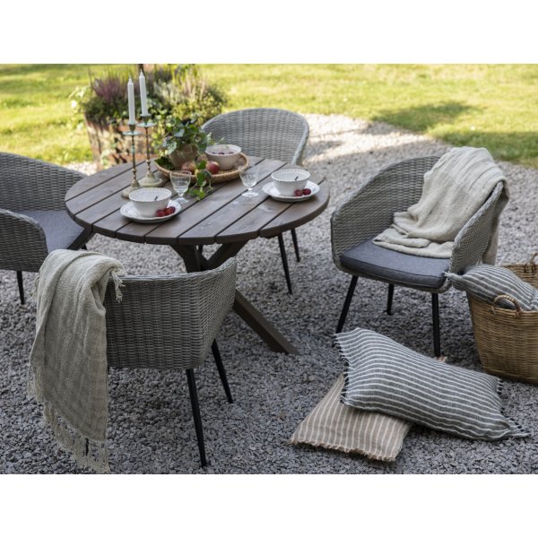 Ulkotuoli harmaa rottinkityynyll�