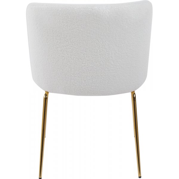 Ruokailuryhm Lanzo 120 cm, beige marmori, 4 tuolia buklee-puvussa ja messinkijalat