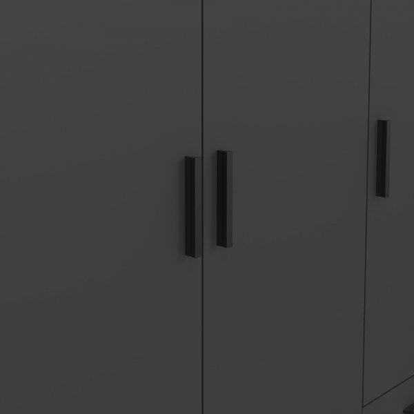 Sprint vaatekaappi 3 ovella ja 3 laatikkoa - harmaa Sprint vaatekaappi 3 ovella ja 3 laatikkoa - harmaa