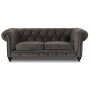 Chesterfield Montgomery 3 istuttava sohva - harmaa sametti