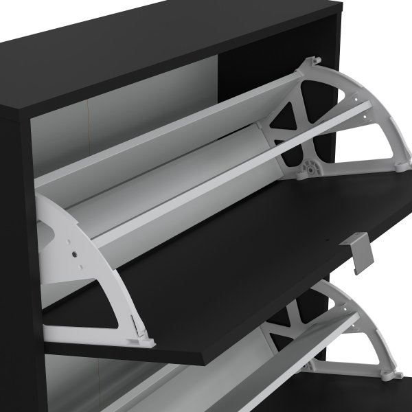 Kenk�kaappi, jossa 3 kallistuvaa ovea - mattamusta