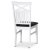 Fr valkoinen tuoli, jossa risti selknojalla ja musta istuin + Huonekalujen jalat
