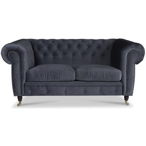 Sheffield Chesterfield 2-paikkainen - Harmaa (sametti) Sheffield Chesterfield 2-paikkainen - Harmaa (sametti)