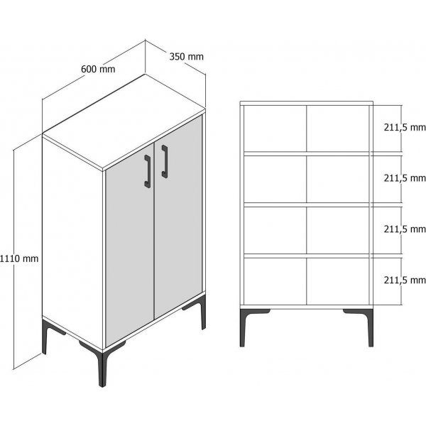 Prahan kenkäkaappi - pähkinä/antrasiitti Prahan kenkäkaappi - pähkinä/antrasiitti