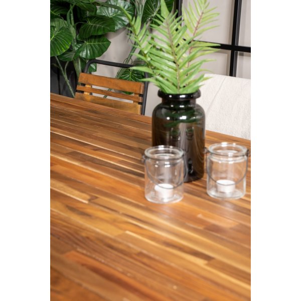 Bois ruokapöytä 205 x 90 cm - musta/luonnollinen Bois ruokapöytä 205 x 90 cm - musta/luonnollinen