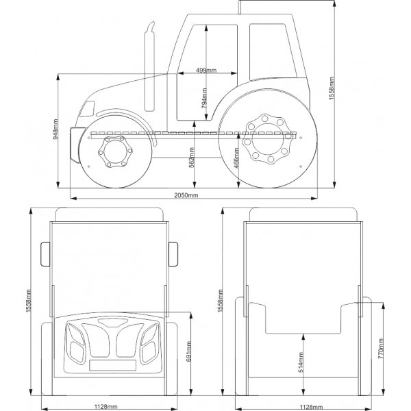 Traktori lastensänky - Valitse väri! Traktori lastensänky - Valitse väri!
