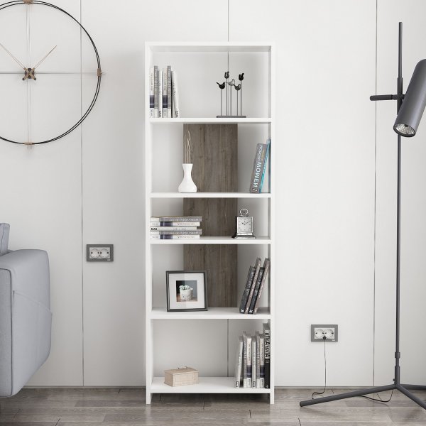 Dio kirjahylly - valkoinen/wenge Dio kirjahylly - valkoinen/wenge