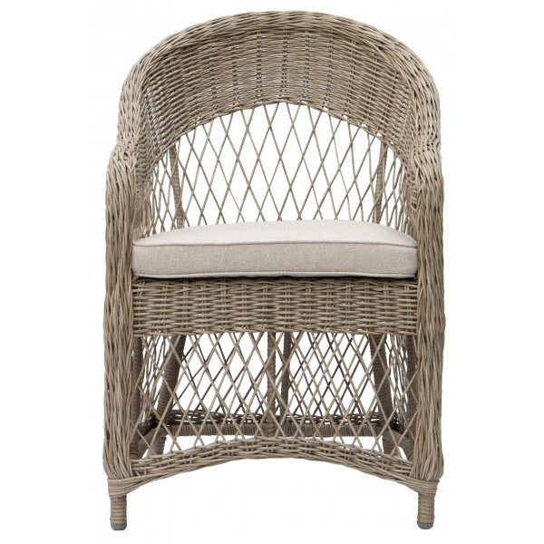 Ulkotuoli luonnonvärisestä synteettisestä rottingista Ulkotuoli luonnonvärisestä synteettisestä rottingista