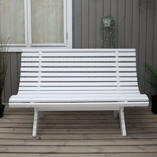 Lillesand 3-istuttava penkki - Valkoinen