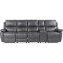 Recliner-sohva Enjoy Hollywood - Neljn istuttava (shkinen) harmaata keinonahkaa (Malli V)