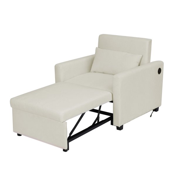 Nojatuolisänky Sollefteå - Beige sametti | 81 cm leveä Nojatuolisänky Sollefteå - Beige sametti | 81 cm leveä