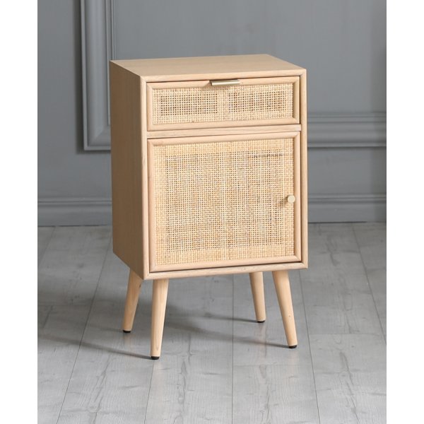 Yöpöytä rottingista/tammesta - Stockholm + Huonekalujen jalat Yöpöytä rottingista/tammesta - Stockholm + Huonekalujen jalat