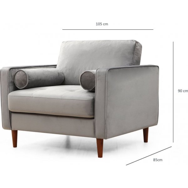 Rooma nojatuoli - vaaleanharmaa