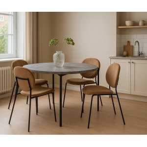 Shanghai-ruokailuryhmä: pöytä Ø120 cm sis. 4 tuolia Shanghai-ruokailuryhmä: pöytä Ø120 cm sis. 4 tuolia